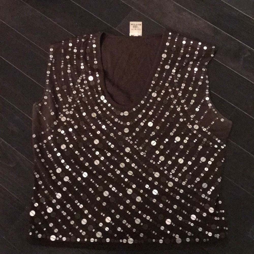Brown Escada top with paillettes